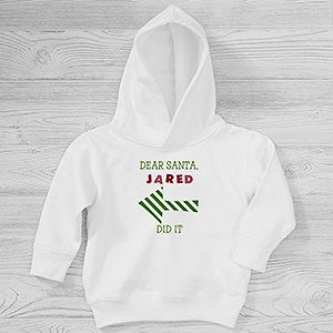 Dear Santa Personalized Christmas Toddler Hooded Sweatshirt