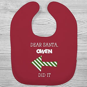 Dear Santa Personalized Christmas Baby Bib