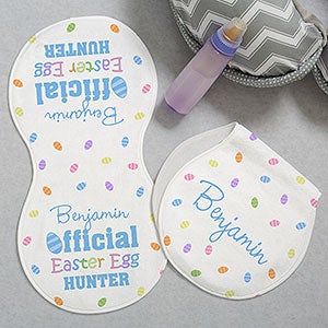 Official Egg Hunter Personalized Easter Burp Cloths