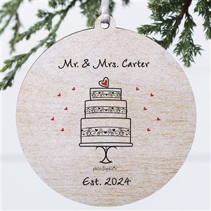 Wedding Celebration philoSophie's Personalized Ornament - 1 Sided Wood