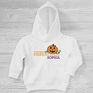Cutest Pumpkin In The Patch Personalized Toddler Hooded Sweatshirt