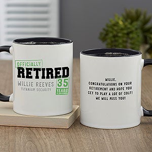 Officially Retired Personalized Coffee Mug 11 oz Black