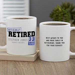 Officially Retired Personalized Coffee Mug 11 oz White