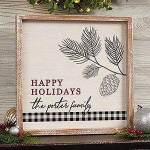 Festive Foliage Whitewashed Barnwood Frame Wall Art - 12x12