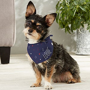 Stars & Stripes Personalized Patriotic Dog Bandana - Small