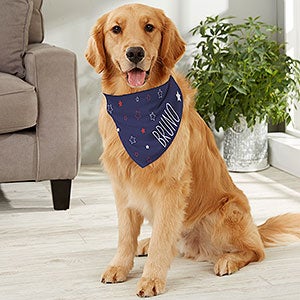 Stars & Stripes Personalized Patriotic Dog Bandana - Large