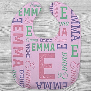 Repeating Name Personalized Baby Bib