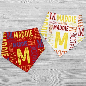 Repeating Name Personalized Bandana Bibs