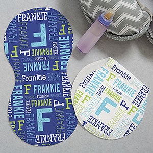 Repeating Name Personalized Burp Cloths