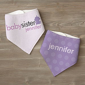 Big or Baby Brother & Sister Personalized Bandana Bibs