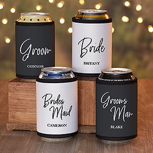 Classic Elegance Wedding Party Personalized Can & Bottle Wrap