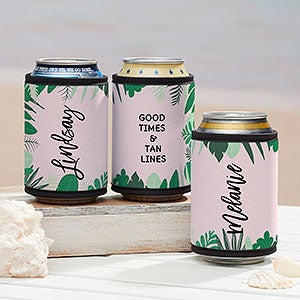 Palm Leaves Personalized Can & Bottle Wrap