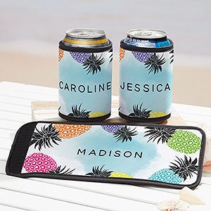 Pineapple Party Personalized Beer Can & Bottle Wrap