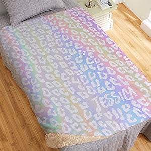 Leopard Print Personalized 60x80 Sherpa Blanket