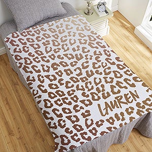 Leopard Print Personalized 50x60 Sweatshirt Blanket