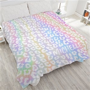Leopard Print Personalized 90x108 Plush King Fleece Blanket