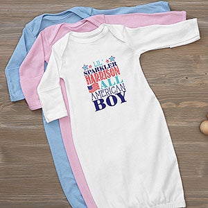 Red, White and Blue Personalized Baby Gown