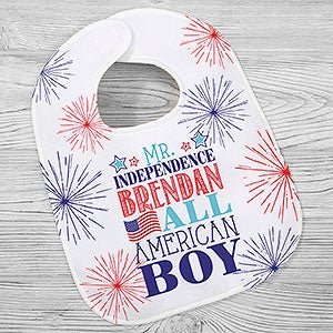 Red, White and Blue Personalized Baby Bib