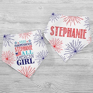 Red, White and Blue Personalized Bandana Bibs