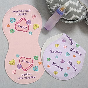 Little Valentine Personalized Burp Cloths