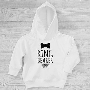Ring Bearer Bow Tie Personalized Toddler Hooded Sweatshirt