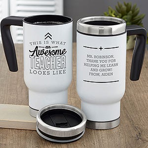 This is What an Awesome Teacher Looks Like Personalized Commuter Travel Mug