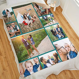 Photo Collage For Baby Personalized 60x80 Sherpa Photo Blanket