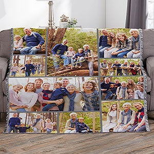 Photo Collage For Grandparents Personalized 56x60 Woven Throw