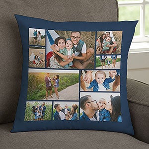 Photo Collage For Him Personalized 14-inch Velvet Throw Pillow