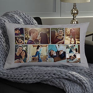 Photo Collage For Couples Personalized Lumbar Throw Pillow