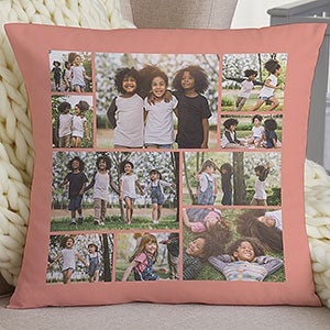 Photo Collage For Kids Personalized 18-inch Velvet Throw Pillow