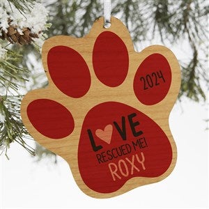 Love Rescued Me Personalized Pet Ornaments
