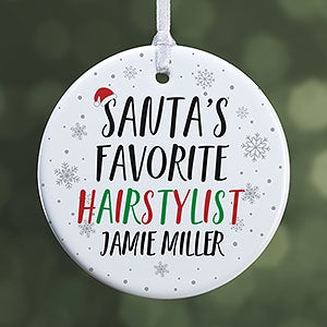 Santa's Favorite Personalized Ornament - 1 Sided Glossy