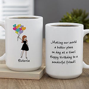 Birthday Balloons philoSophie's® Personalized Coffee Mug 15oz White