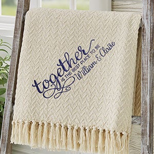 Together... Wedding Embroidered Afghan - 29789