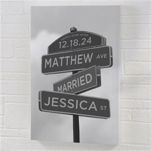 Street Sign Wedding Personalized Canvas Print - 24x36