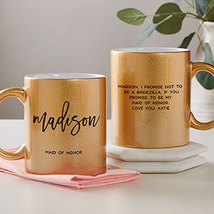Classic Elegance Wedding Personalized Gold Glitter Mug