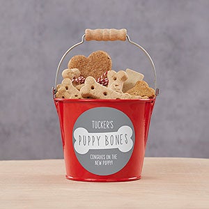 Write Your Own Personalized Mini Dog Treat Bucket - Red