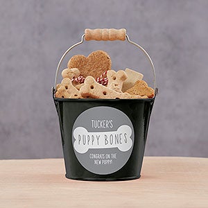 Write Your Own Personalized Mini Dog Treat Bucket - Black