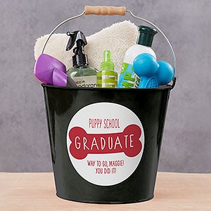 Write Your Own Personalized Large Dog Treat Bucket - Black