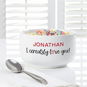 I Cerealsly Love You Personalized Romantic Cereal Bowl - 29809