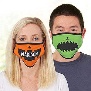 Jack-o'-Lantern Personalized Halloween Adult Face Mask