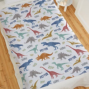 Dinosaur World Personalized 50x60 Sweatshirt Blanket