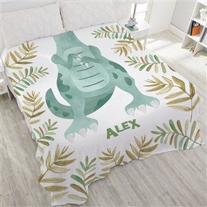 Dinosaur Character Personalized 90x108 Plush King Fleece Blanket