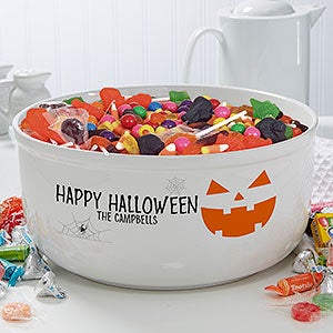 Jack-o'-Lantern Personalized Halloween Candy Bowl