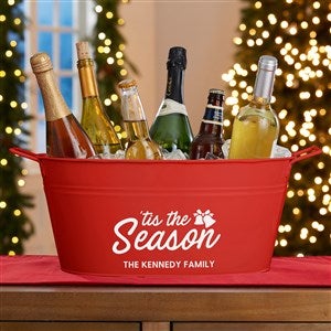 'Tis The Season Personalized Beverage Tub - Red