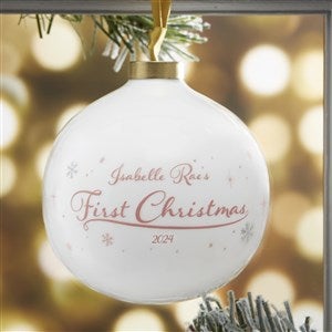 Baby's First Christmas Personalized Ball Ornament - Girl