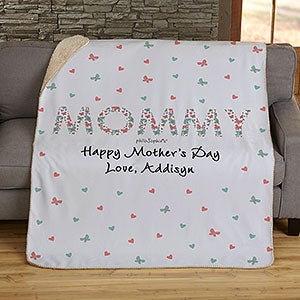 Floral Mom philoSophie's Personalized 50x60 Sherpa Blanket
