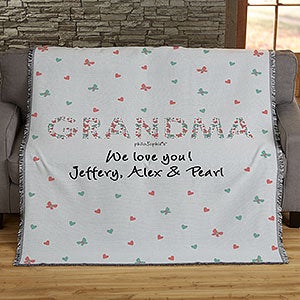 Floral Mom philoSophie's Personalized 56x60 Woven Throw Blanket