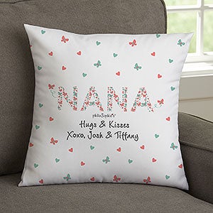 Floral Mom philoSophie's Personalized 14-inch Velvet Throw Pillow